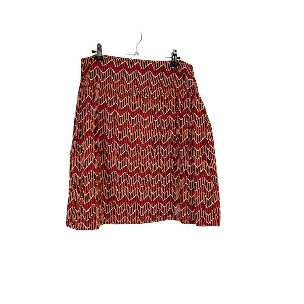 Royal Robbins Skirt Women's Size 10 Orange Multicolor Mini 100% Cotton